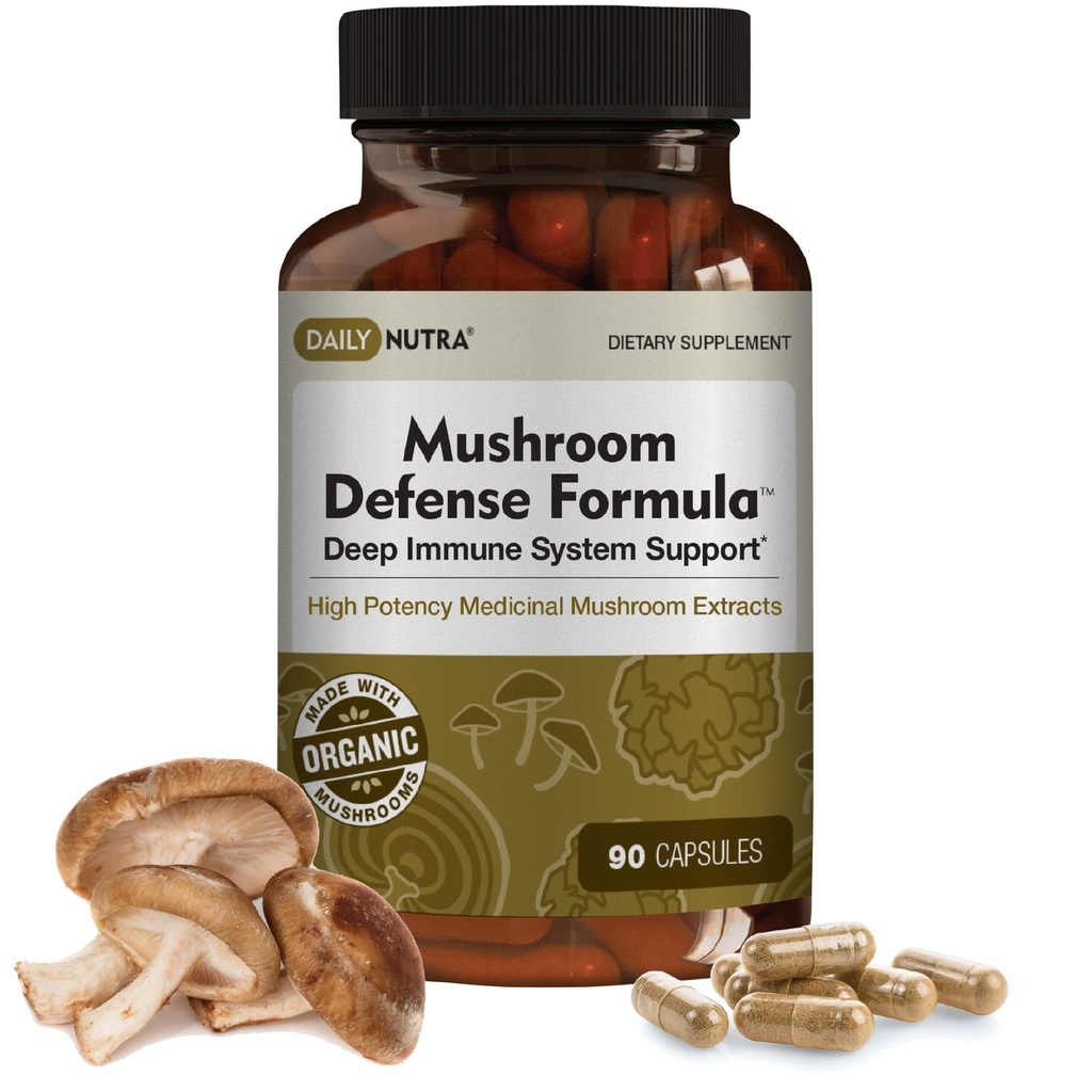 DailyNutra Mushroom Defense Formula - Immune Support Supplement 