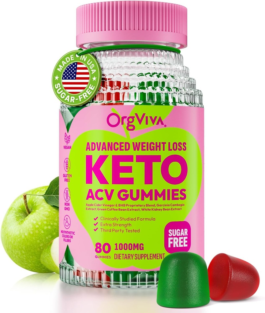 Keto Acv Gumies for Advanced Weight Loss: Apple Cider Ocogar Gummy s vitamínmi na podporu trávenie, metabolizmus, & Immune Health - bez cukru 80 ot