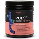 LEGION Pulse pred tréningom doplnok - Všetky prírodné oxidu dusnatého preworkout nápoj na zvýšenie energie, Kreatín zadarmo, prirodzene sladené, Beta alanín, Citrulín, Alpha GPC (Caffeine Free Blue Razz)