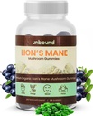 Bez obmedzenia premium Organic Lion's Mane Mushrom Gummy, Blue Raz Ochutené, 60 Mäkké žuvačky