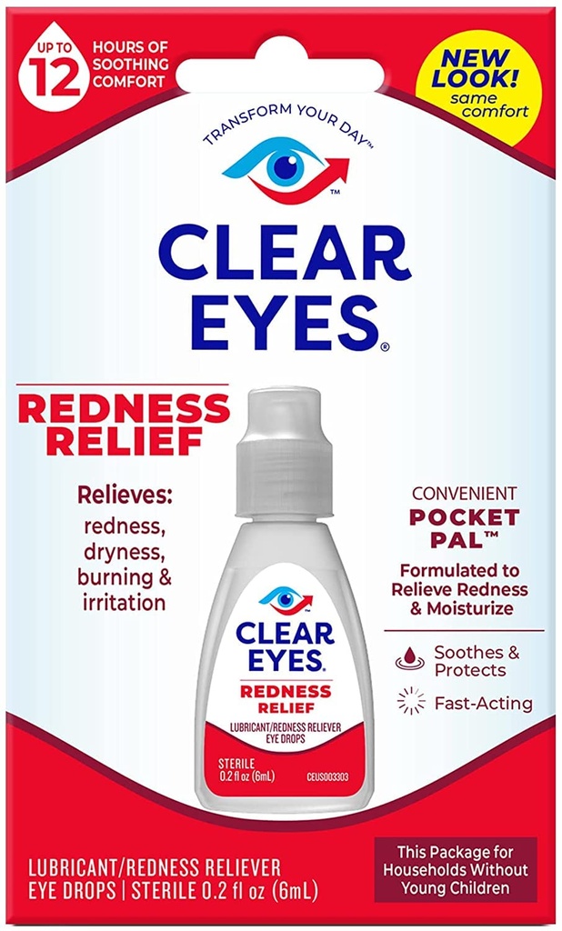 Clear Eyes Redness 12h Relief Eye Drops - 0.2oz