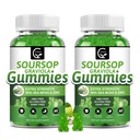 (2 Pack) Soursop Graviola Gummies - 2200mg Extra Strength Soursop Leaves Extract w/Sea Moss Extract 200mg, Zinc & Vitamin C - Supports Immunity, Liver & Digestive, Gluten Free, Vegan, 120 Gummies