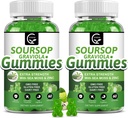 (2 balenia) Soursop Graviola Gummies - 2200mg Extra sila Soursop Leaves Extract w/Sea Moss Extract 200mg, Zinok a vitamín C - podporuje imunitu, pečeň a trávenie, bezlepok, Vegan, 120 Gummies