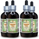 Zelený čaj (Camellia Sinensis) Glycerit, organické sušené listy tekutý extrakt bez obsahu alkoholu (názov brada: bylinný terasa, hrdo vyrobené v USA) 4x4 fl.oz (4x120 ml)
