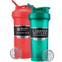 BlenderBottle Classic V2 fľaša Shaker Perfektné pre proteínové Shake a pre cvičenie, 28-Ounce (2 balenia), červená, zelená