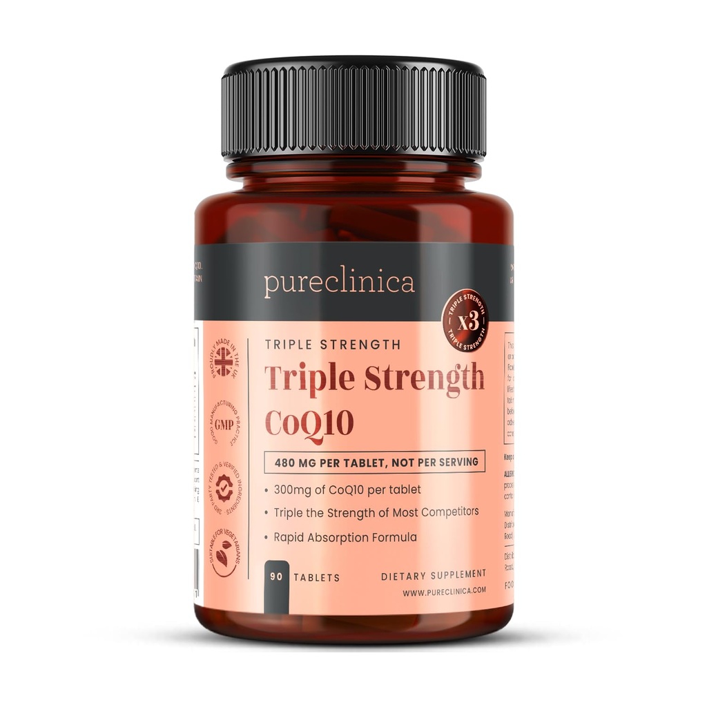 pyreclinica Fermented CoQ10 300mg x 90 Tablets. Non GMO, USP stupeň. s pridaným vitamínom C a Black Pepper extrakt pre absorpciu.