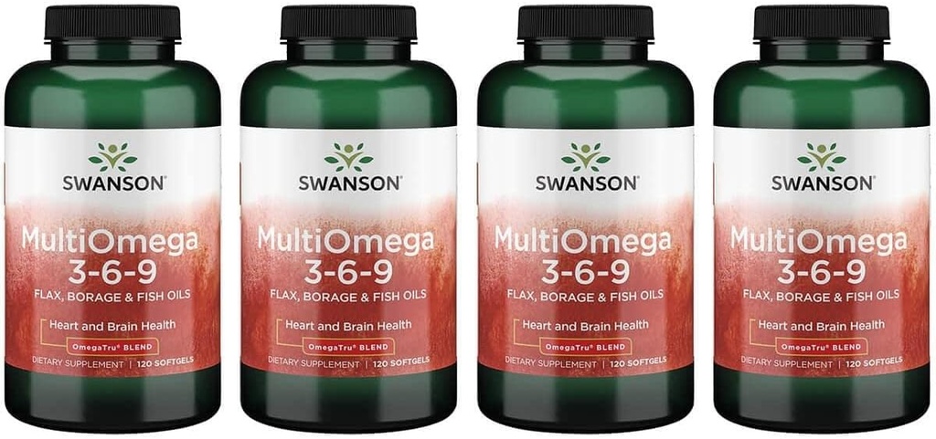 Swanson Multiomega 3-6-9 (Flax Borage Fish) 2400 Milligrams 120 Sgels (4 balenia)