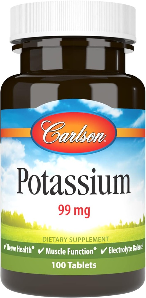 Carlson - draslík, 99 mg, podporuje Nerve Health & Muscle Function, 100 tabliet
