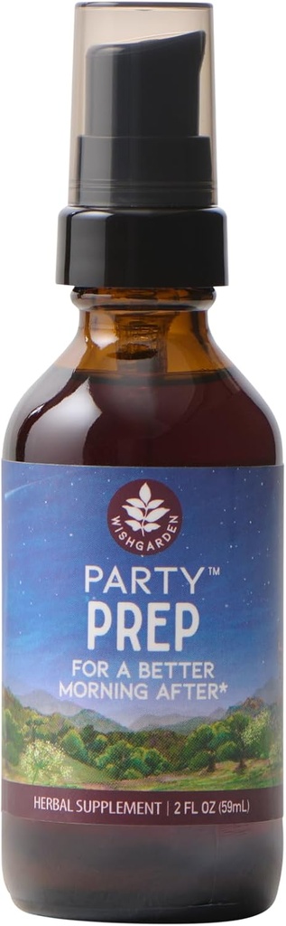 WishGarden Herbs Party Prep Better Morning After - Plant-Based Herbal Supplement w/Prickly Pear, Japanese Raisin & Burdock Supports Effective Alcohol Metabolism, Detoxification & Liver Function, 2oz