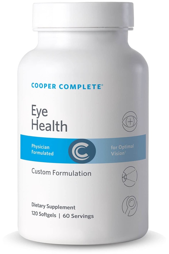 Cooper Complete - Eye Health Supplement - Lutein, Meso Zeaxantin, a Zeaxantin, Vitamín C & E - 120 Softgels na fľašu. Balenie po 2 kusoch