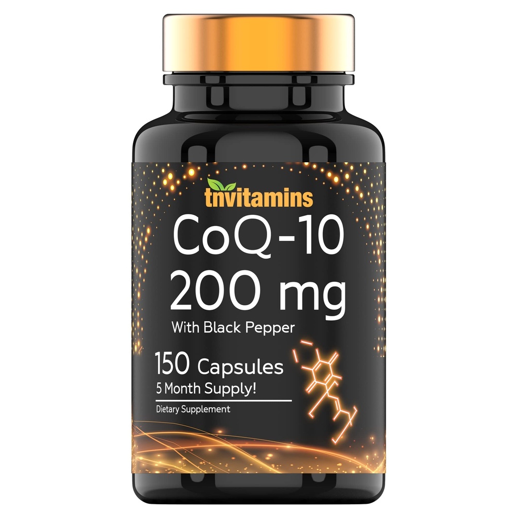 tnvitamíny CoQ-10 200mg - 150 Kapsule s Black Pepper Extract 5 Mesiac Zásobovanie!