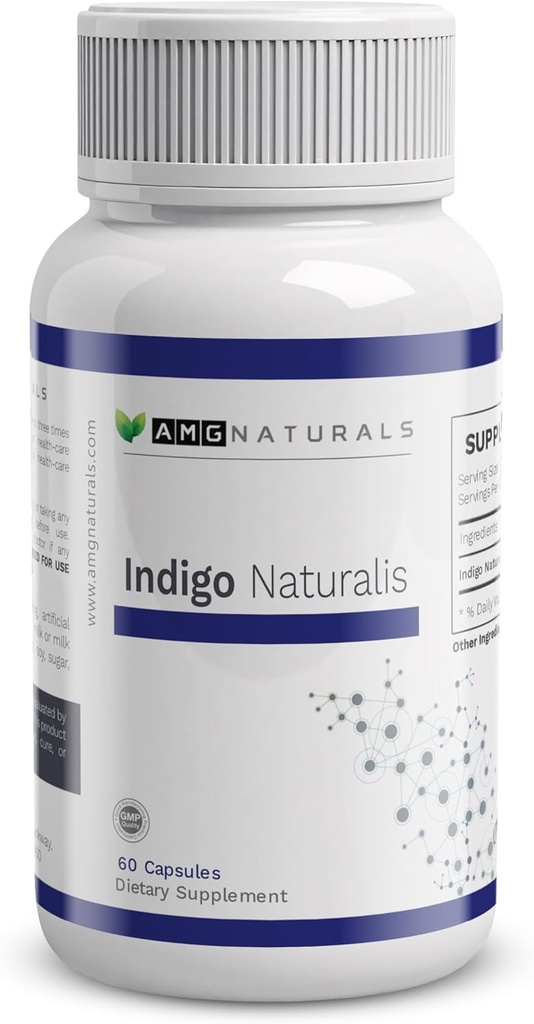 Indigo Naturalis - 60 Kapsule Pure Indigo Naturalis s No Binders, žiadne náplne, žiadne pomocné látky, žiadne konzervačné látky - celý Herb