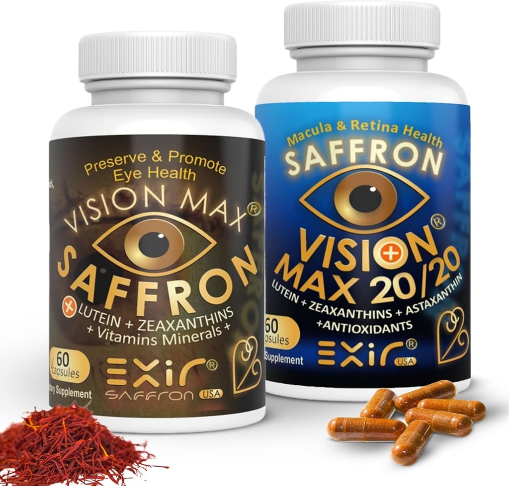 EXIR Očné vitamíny Doplnky, Sada 2 - Podpora Retina Macular, 120 kapsúl