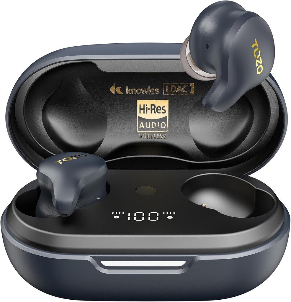 TOZO Golden X1 Bezdrôtové earbuds Vyvážené Armatúry Driver a Hybrid Dynamic Driver, Bluetooth Slúchadlá OrigX Pro, LDAC & Hi-Res Audio Wireless, Zrušenie Headset Galaxy Blue/Black