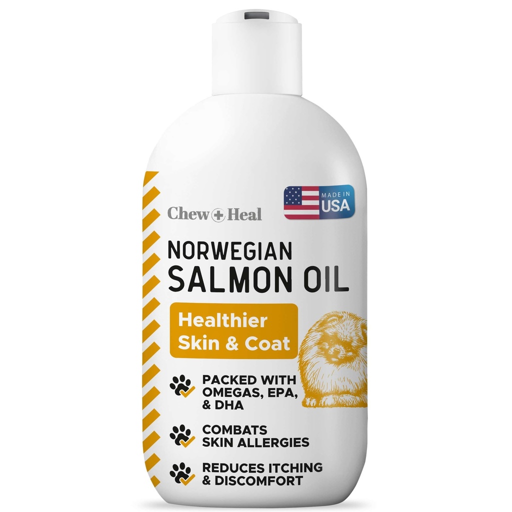 Lososový olej pre psov - Premium Fish Oil for Skin and Coat Health - Omega 3 Supplement - Svrbenie kože - 8 oz Liquid - Norwegian Dog Salmon Oil - Essential Dog Supplement
