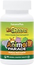 NaturesPlus Animal Parade KidGreanz, Tropical Fruit Flavor - 90 Animal-Shaped, Žuvacie tablety - Balenie 2 - s brokolica & Špenát - Vegetariánska, Gluten Free - 180 celkom služby