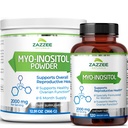 Zazzee Myo-Inositol kapsuly a Myo-Inozitol prášok, 100% Pure, Premium Grade, Vegan, Non-GMO a všetko prírodné