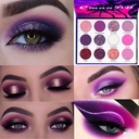 BINGBRUSH 12 Farby lesklé fialové ružové Lacné očné tiene make-up paleta, jasný vysoký pigmentovaný kovový Shimmer dúha Farebné lisované očné tieň očné make-up Set pre dievčatá