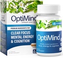 Optimind Bacopa Monnieri Brain Supplement for Memory and Focus, Noottropics with Fosfatidylserine, Huperzine A, non-GMO, Klinicky študované zložky, 32 Kapsule