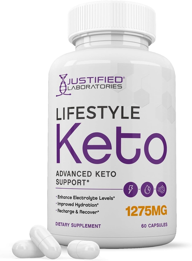 Lifestyle Keto Pills 1275MG New & Improved Formula Contains Apple Cider Vinegar Extra Virgin Olive Oil Powder Green Tea Leaf 60 Capsules
