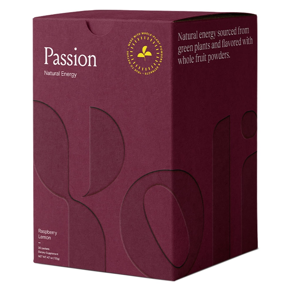 Yoli® Passion Energy Drink Powder Mix - Prírodná energia Drink Mix pre Endurance a vytrvalosť, 30 paketov - Malinová citrónová