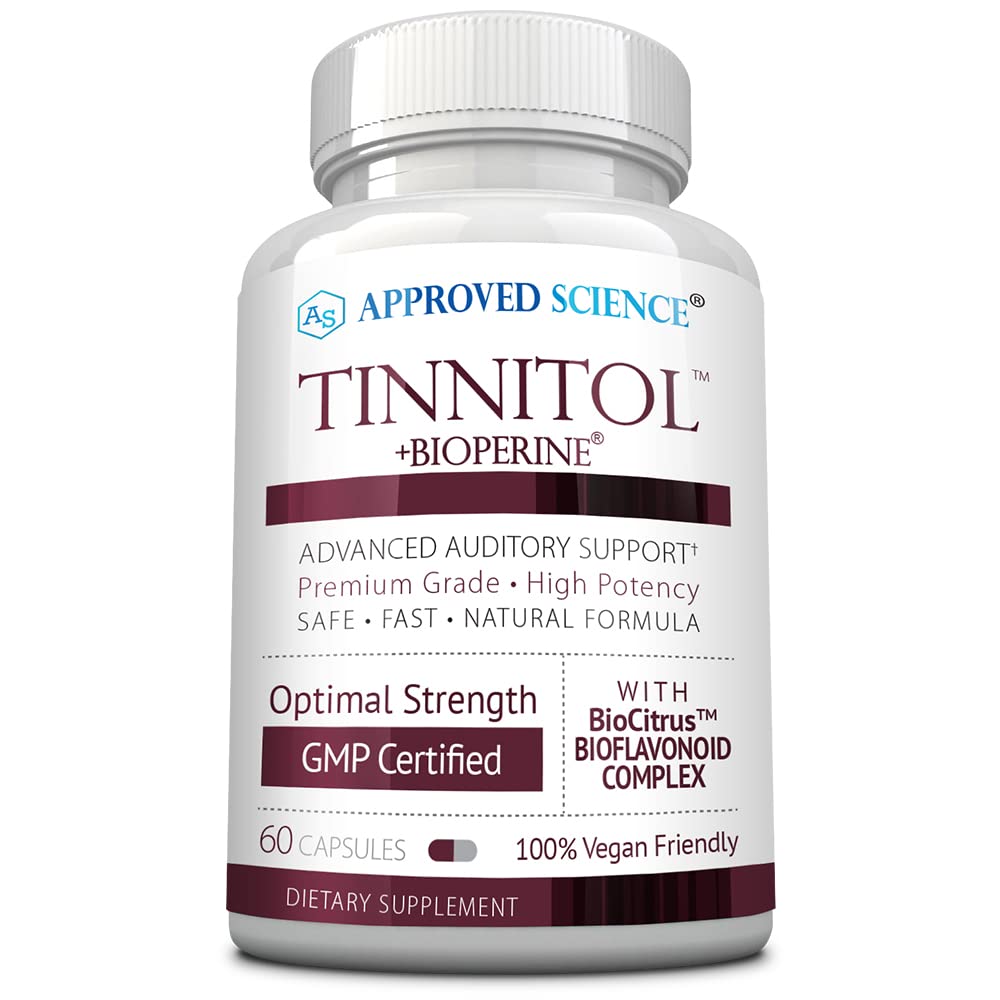Schválená veda Tinnitol - Tinitus podpora Supplement - Jednoduché zvonenie v ušiach - zvýšenie vnútorného zdravia ucha - 60 Kapsule - Vyrobené v USA
