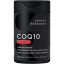 Sports Research CoQ10 (100mg) Enhanced w/Coconut Oil & Bioperine (čierna paprika) pre lepšiu absorpciu 