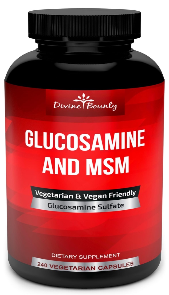 Bounty Glukosamine Sulfate Supplement (2000mg per Serving) s MSM - 240 Malými Vegetariánskymi kapsulami - bez Shellfish alebo škodlivé prísady
