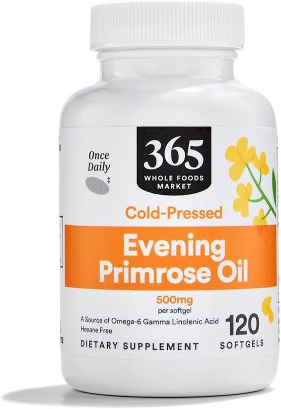 365 podľa trhu s celými potravinami, Evening Primrose Oil 500 mg, 120 Počet