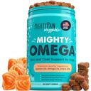 Mocný Paw Waggables Mighty Omega (Vyrobené v USA, 120 gróf)  Lososový ochutený pleť a košík doplnok. Mäkký žuvací rybí olej pre psy - DHA & EPA, slaninová chuť