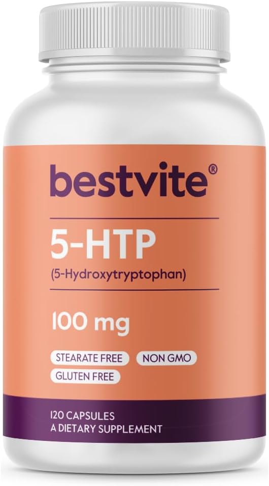 BESTVITE 5- HTP 100 mg (120 kapsúl) - No Stearates - No Flow Agents - Non GMO - Gluten Free