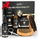 POP MODERN.C Medvedí rast Súprava brada grooming Súprava 6ks Brada Wash Shampoo Medvedí olej Brada Balm Brada Comb kefka Nožnice