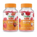 Životaschopný zinok 25mg Deti + Biotín Deti, Gummy Bundle - Veľká chuť, vitamínové doplnky, bez lepku, bez GMO, Žuvacia Gummy