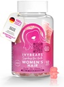 IvyBears Ženy Vlasy Vitamínové Gummy s komplexným biotínom, kolagénom, kyselinou listovou, vitamínom B7 a keratínom pre vlasy, pokožku a nechty - Vegánsky rast a 100% vitamín Boost - 60 Počet, 1 mesiac Zásoba