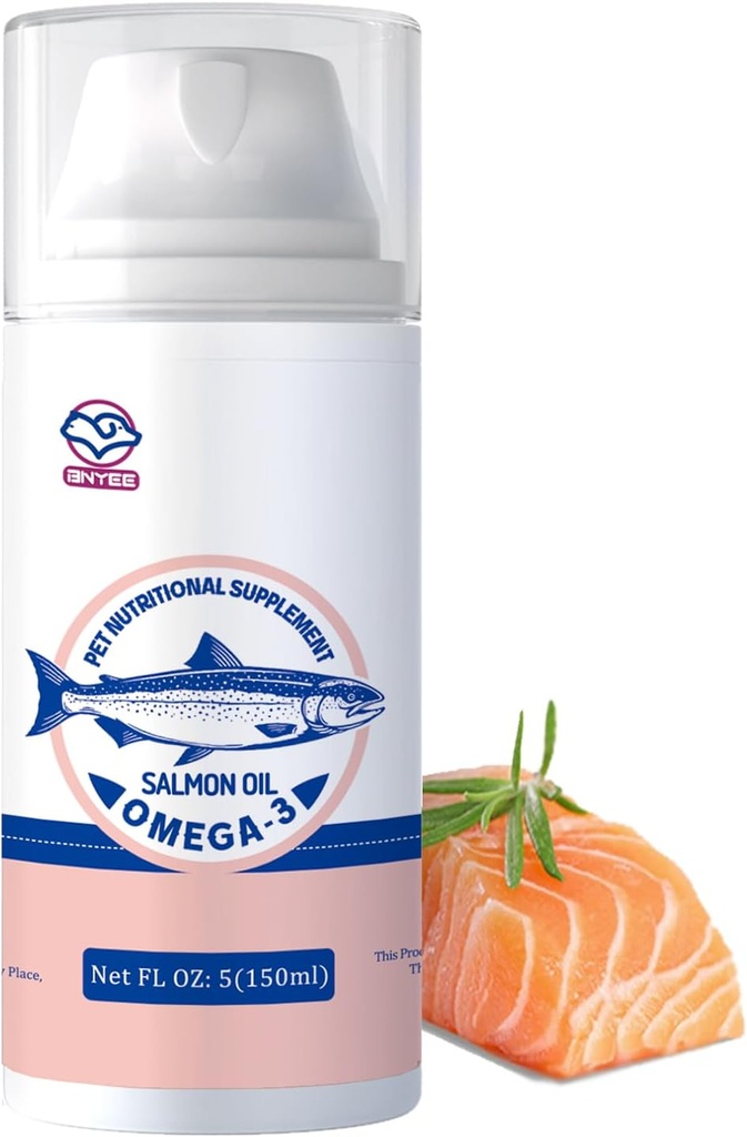 Wild Salmon Fish Oil pre malé psy a mačky -3X Omega 3 Podpora pre kožu a kožu - koncentrované emulsified Food Supplement for Pets - Natural EPA + DHA Mastné kyseliny pre spoločnú funkciu, Immune & Heart Health
