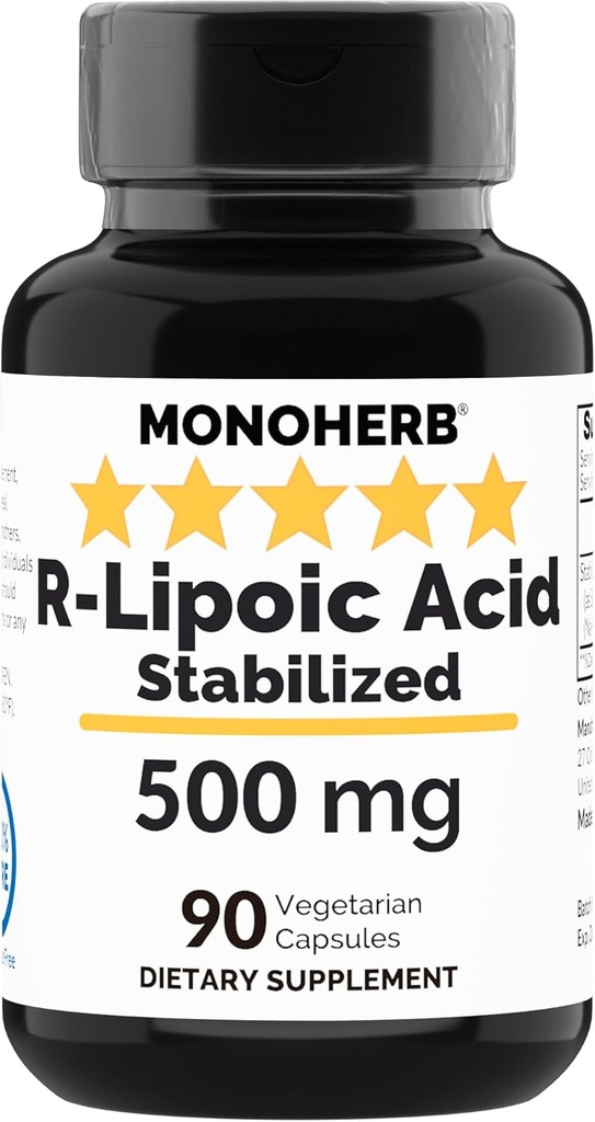 Kyselina R-lipoová 500 mg - 90 Veg kapsúl - stabilizovaná kyselina R-alfa-lipoová