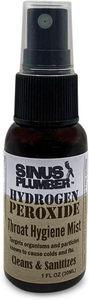 Sinus Plumber Peroxid vodíka Bolesť hrdla sprej čistí, upokojuje a chráni, studená a chrípka vzorec