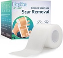 Boysea Silikónové zjazvenia (1.6" x 120") Čistá Silikónová páska - Liečba odstránenia jaziev - opakovane použiteľné zjazvovacie pásiky pre Keloid, C-oddiel, popáleniny, chirurgické jazvy
