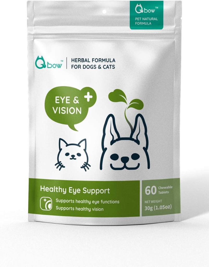 Holistický, Všetky prírodné bylinné Formula Eye and Vision Supplement for Psi & Mačky - Zachováva zdravie a funkciu očí. Regulovať Tear Stain, suché oči, & Vision Support by WellnergyPets 60ct
