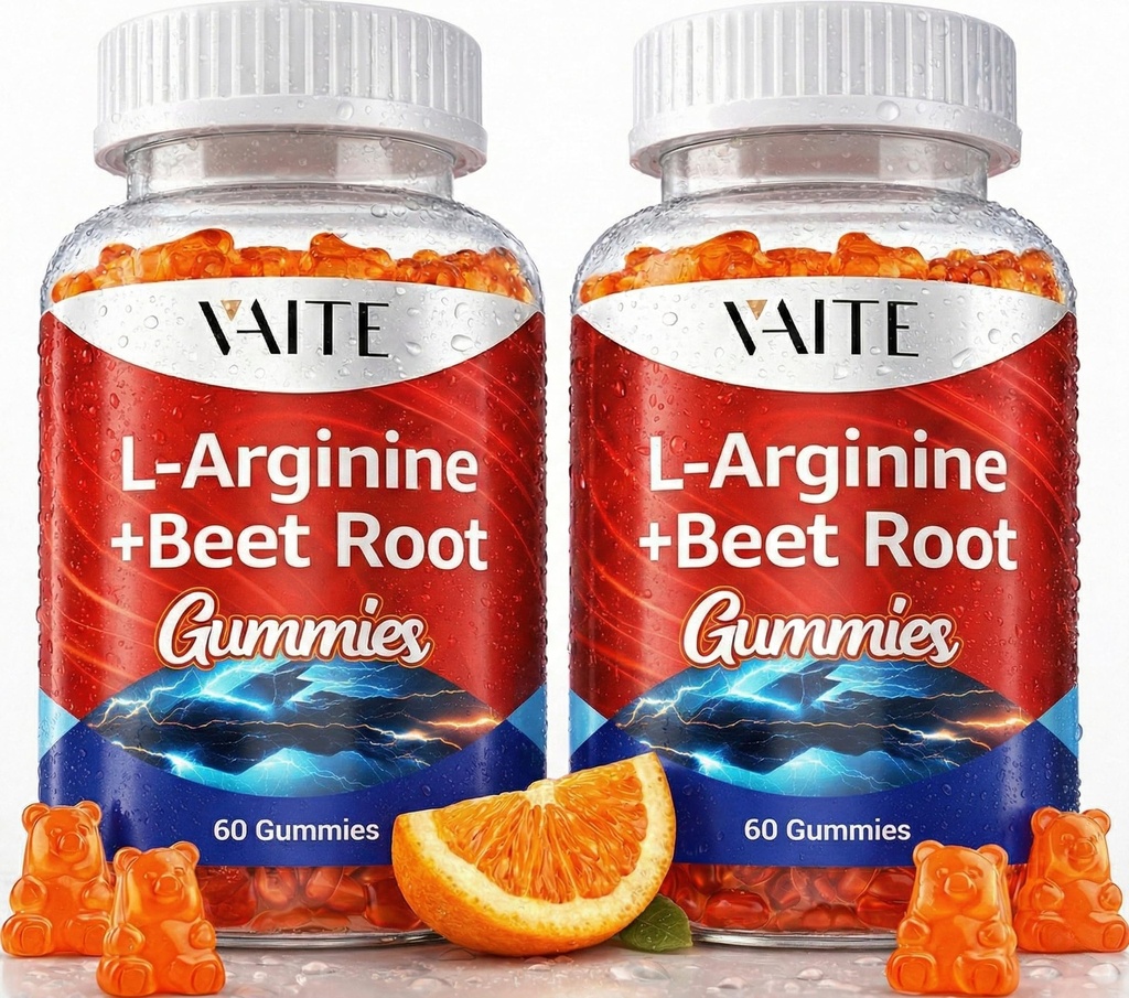 L Arginin 1000mg Supplement Beet Root Gummies - Double Strength, Energy Boost, Circulation Support and Stamina, Organic Chewable Repets Supplements for Men and Women, Vegan Gummy, Sugar-free(2 balenie)