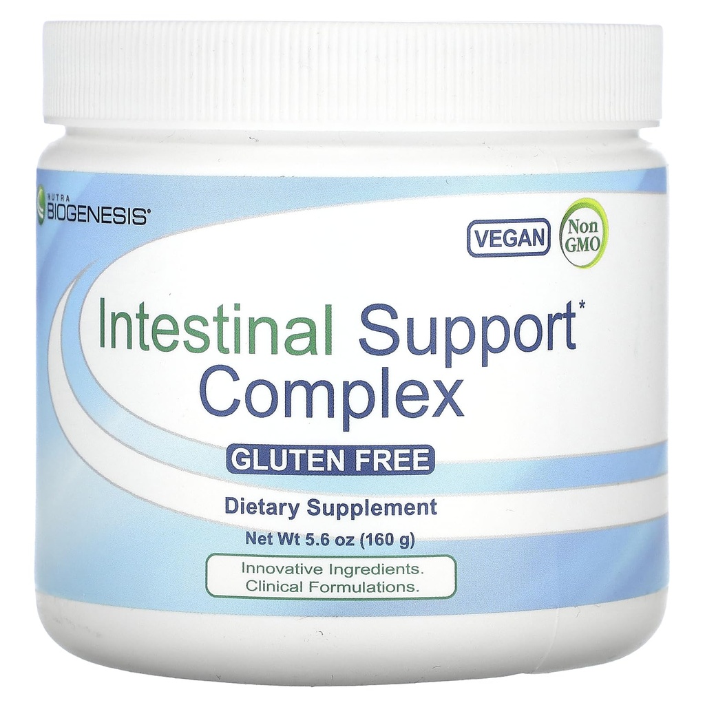 Nutra Biogenéza Intestinálna podpora komplex - Gut Health Powder, GI Intestinálny doplnok pre ženy a mužov, L-Glutamine, Slippery Elm, Marshmallow & Licorice - 5.6 oz (20 Servings)