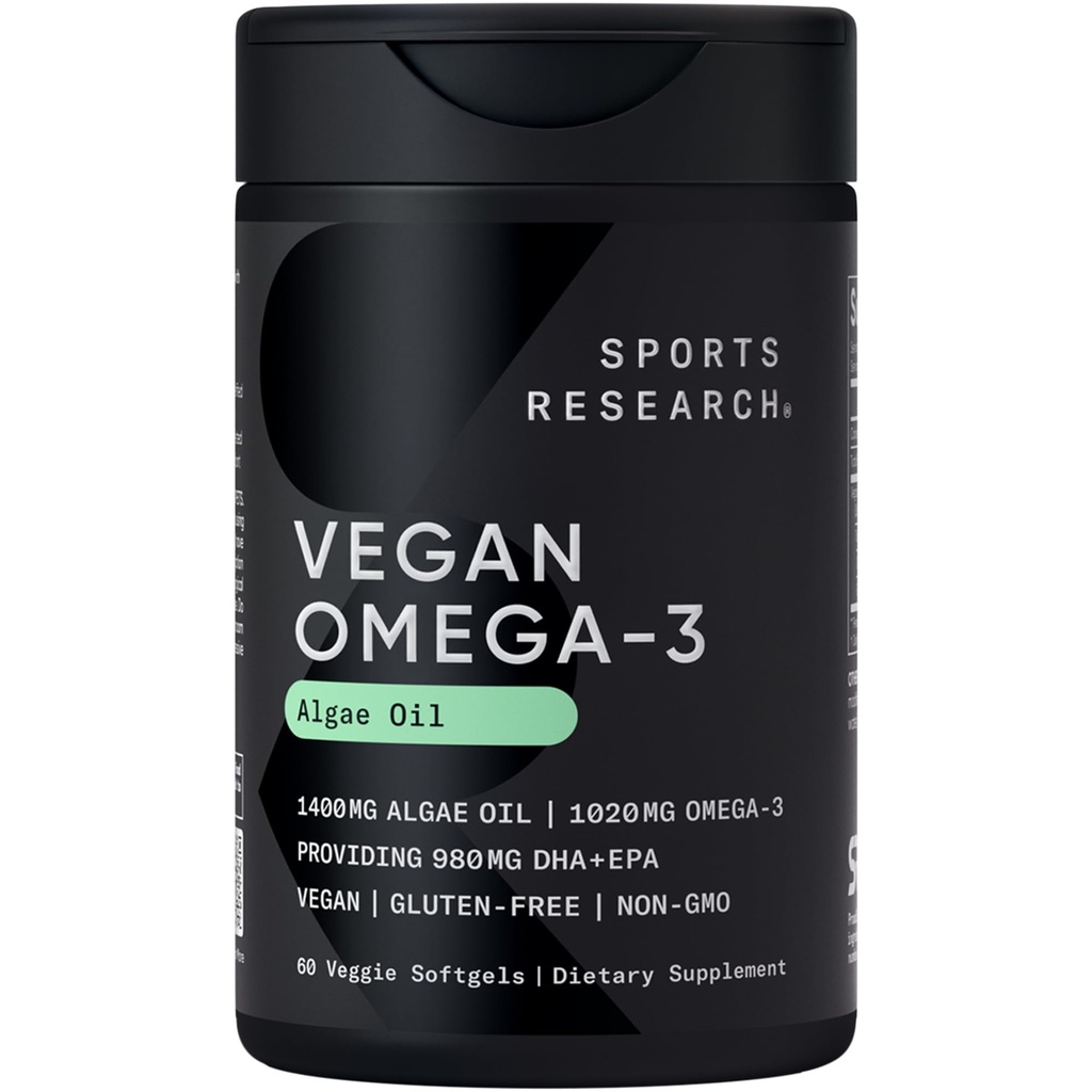 Športový výskum Vegan Omega-3 Fish Oil Alternative from Algae Oil - High Levels of Vegan DHA & EPA Mastné kyseliny 