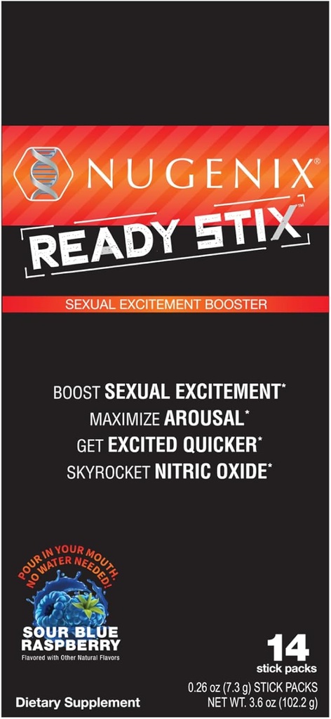 Nugenix Ready Stix - Posilňovač oxidu dusnatého, zvýšenie vitality a pohon, doplnky oxidu dusnatého pre mužov - 14ct