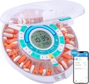 Daviky Automatic Pill Dispenser pre staršie osoby s alarmom, Electronic Pill Dispenser Machine, 28 Day Smart Bluetooth Monthly Pill Organizátor, Pill Pripomienka s APP pre príruby, Vitamíny a viac