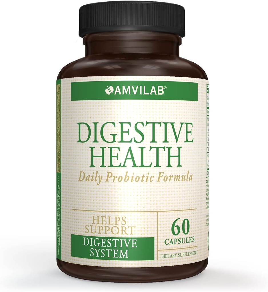 Digestive Health Supplement,Daily Probiotic 7 Miliarda CFUs v kapsule,5 Základné kmene vrátane Lactobacillus GG. Podporuje intestinálne a imunitné zdravie. 60 kapsúl