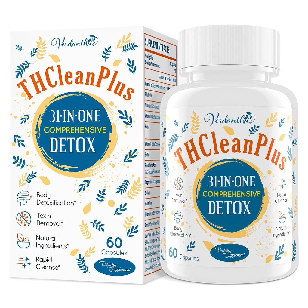 31-in-ONE Detox a čistenie pečene, Detoxikácia celého tela, Toxíny Čistič pre pečeň, obličky, Prírodné bylinné Formula, Podpora Immune & Mood, 60 Kapsule