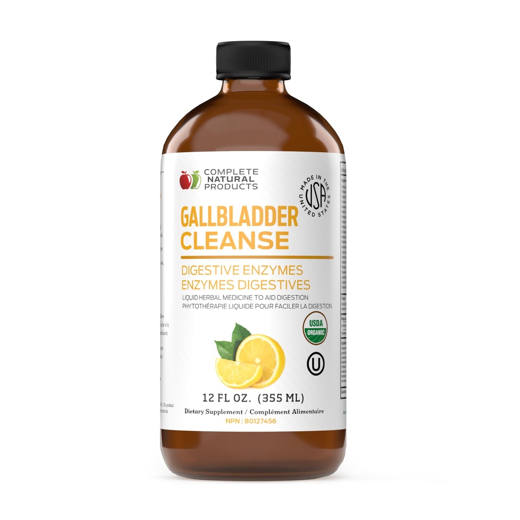 Kompletné prírodné Žlčník Kompletné - Liquid Supplement for Gallbladder Support, Pečeň Čistenie, a Tráviace zdravie s jablkový Cider Ocogar, Turmerica, Repa, Tráviace Enzymes, Milk Thitle - 12oz