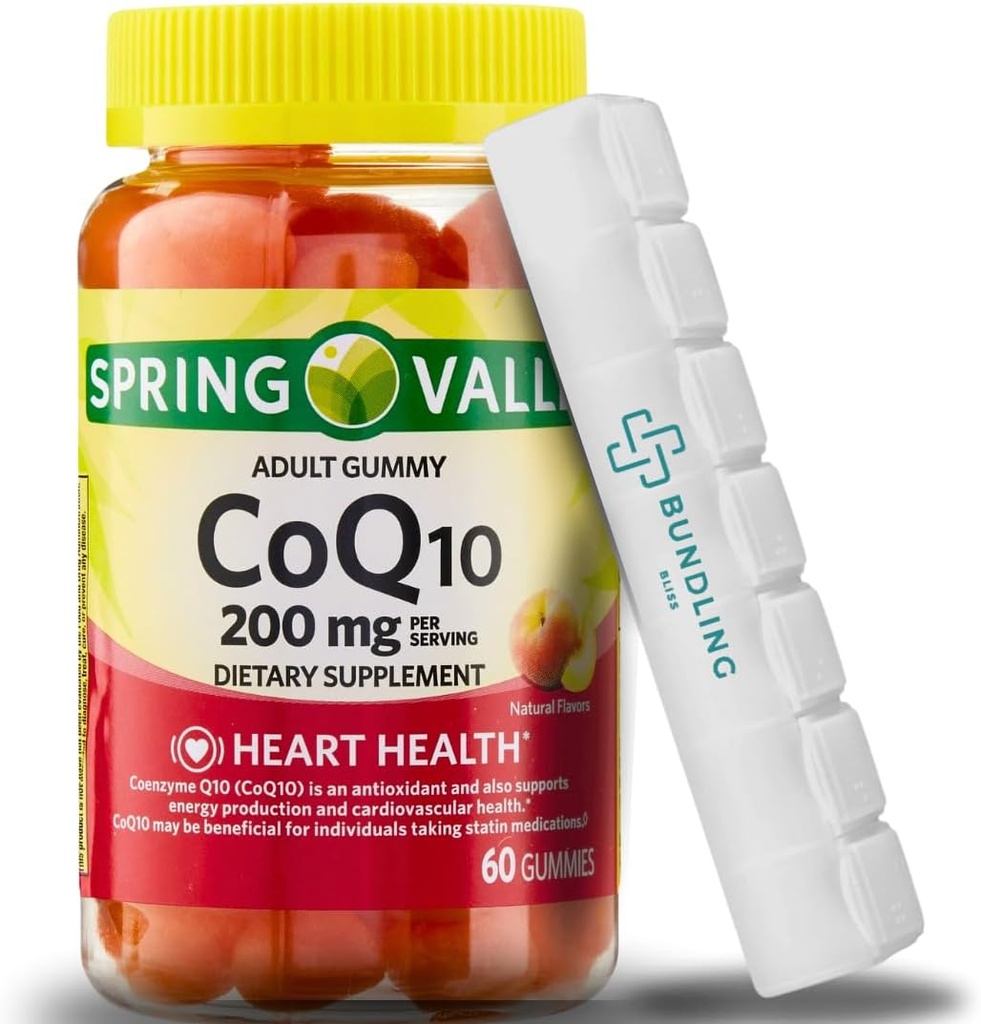Spring Valley CoQ10 200mg Gummies, Dietary Supplement, 60 Gróf 7 Day Organizátor pilulky zahrnuté - 1 balenie