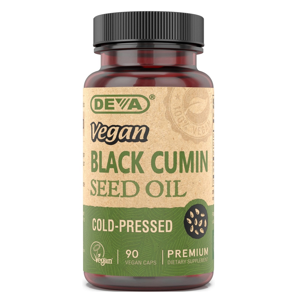 Deva Vegan Nutrition Black Cumin Seed Oil, za studena-Pressed, Nerafinované, 90 kapsúl (Pack of 3)