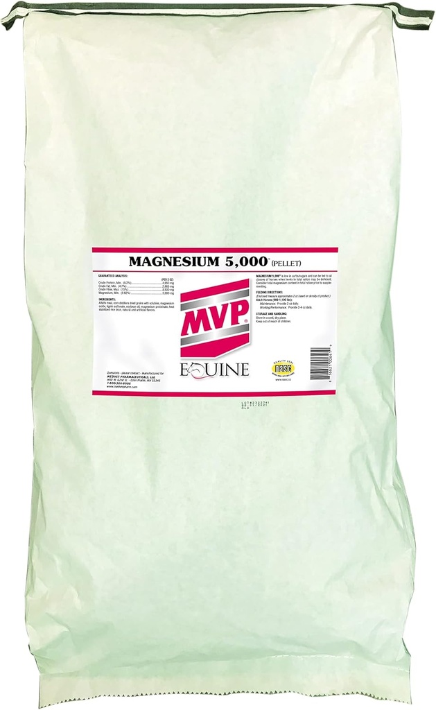 MVP horčík 5,000 (50lb taška) Pokojný/metabolizmus/Muscle Funkcia podpora pre kone